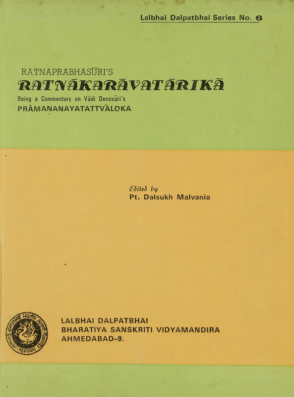 Ratnaprabhasuri's Ratnakaravatarika, Part-I