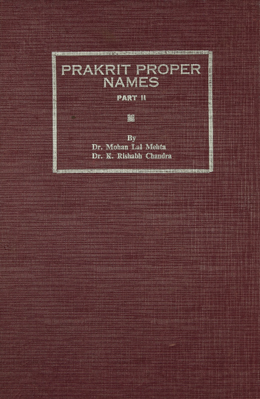 agamic Index Vol. II Prakrit Proper Names  Part-II